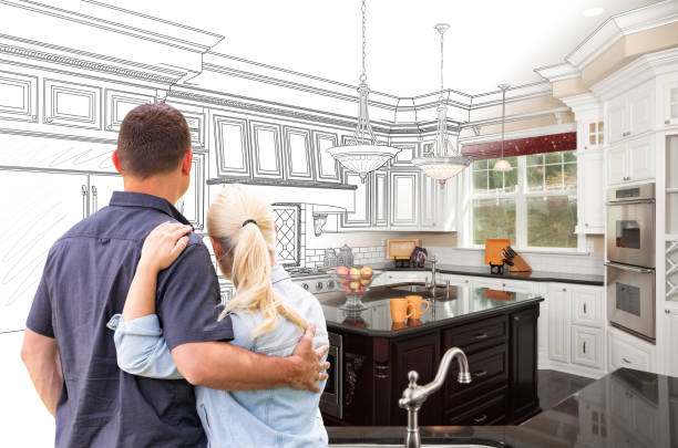 Custom kitchen cabinets installed in a Potomac home